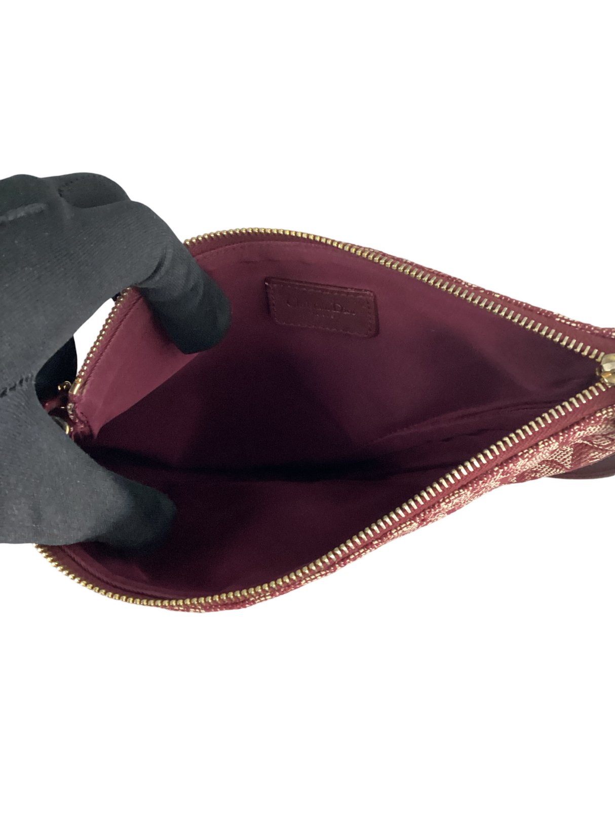 Christian Dior Burgundy Diorissimo Saddle Pochette