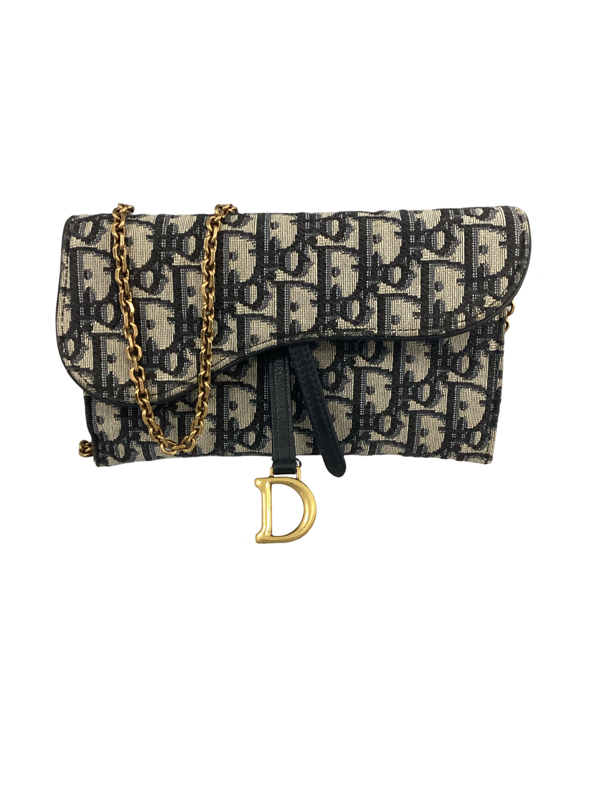 Dior Oblique Saddle Wallet on Chain