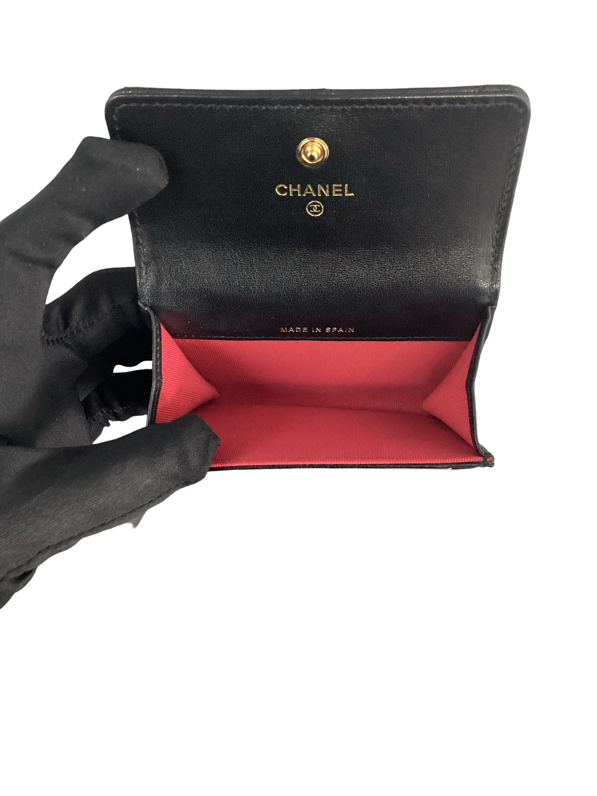 Chanel Black 19 Flap Card Holder