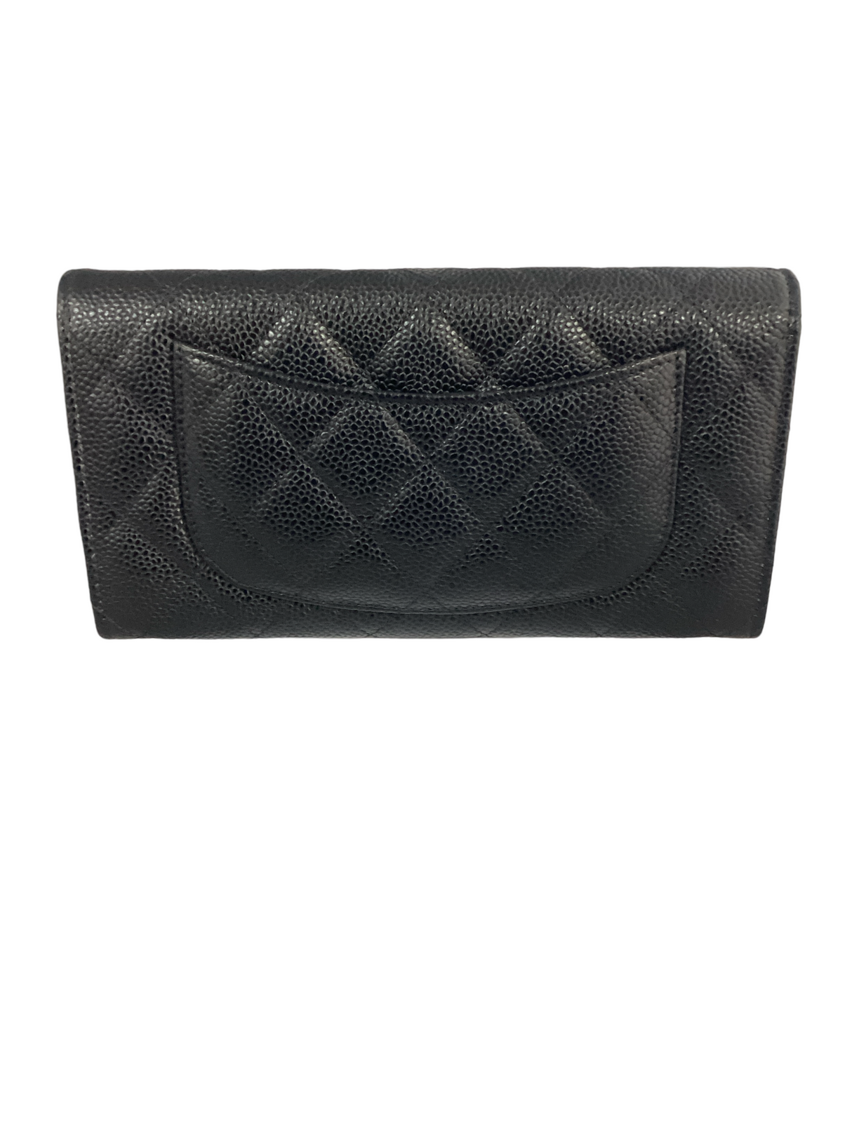 Chanel Black Caviar Quilted Large Gusset Flap Wallet