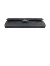 Chanel Black Caviar Quilted Large Gusset Flap Wallet