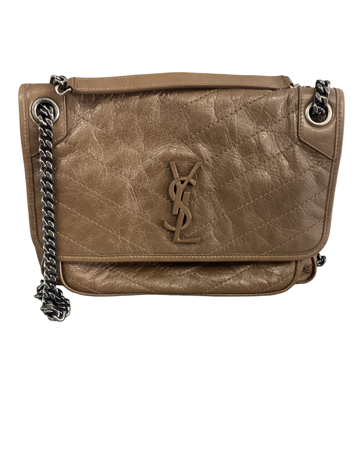 Yves Saint Laurent (YSL) Brown Medium Monogram Matelasse Niki Bag