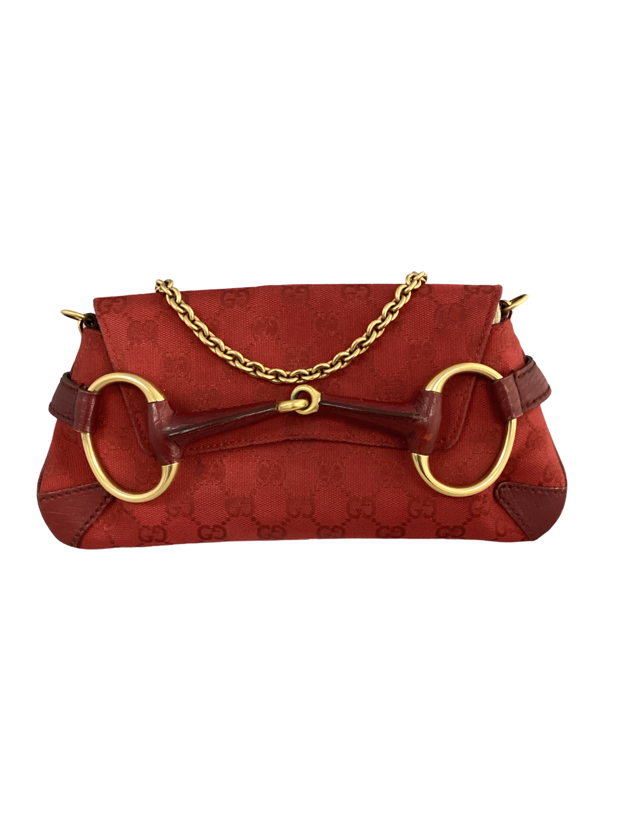 Gucci GG Canvas Horsebit Chain Clutch