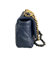 Chanel Navy Blue Lambskin Quilted Medium Chanel 19 Flap Bag