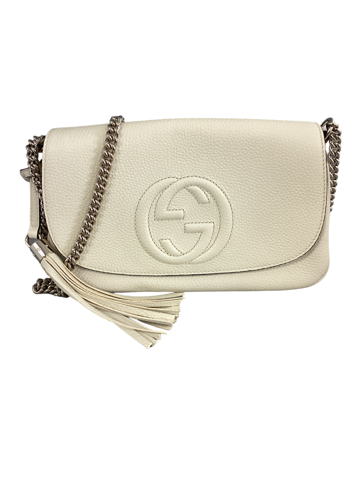 Gucci Cream Medium Soho Chain Crossbody Bag