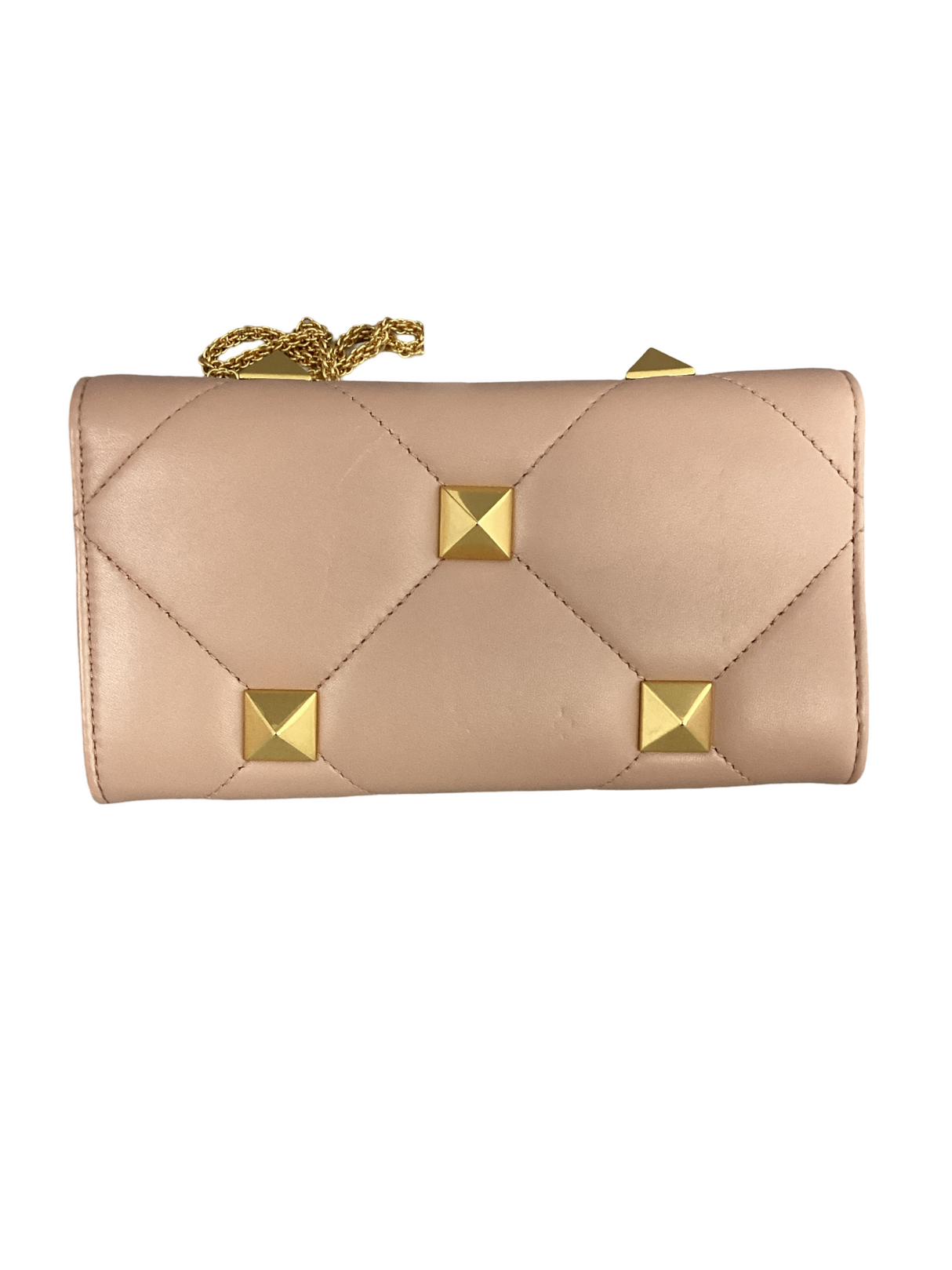 Valentino Roman Stud Leather Wallet on Chain