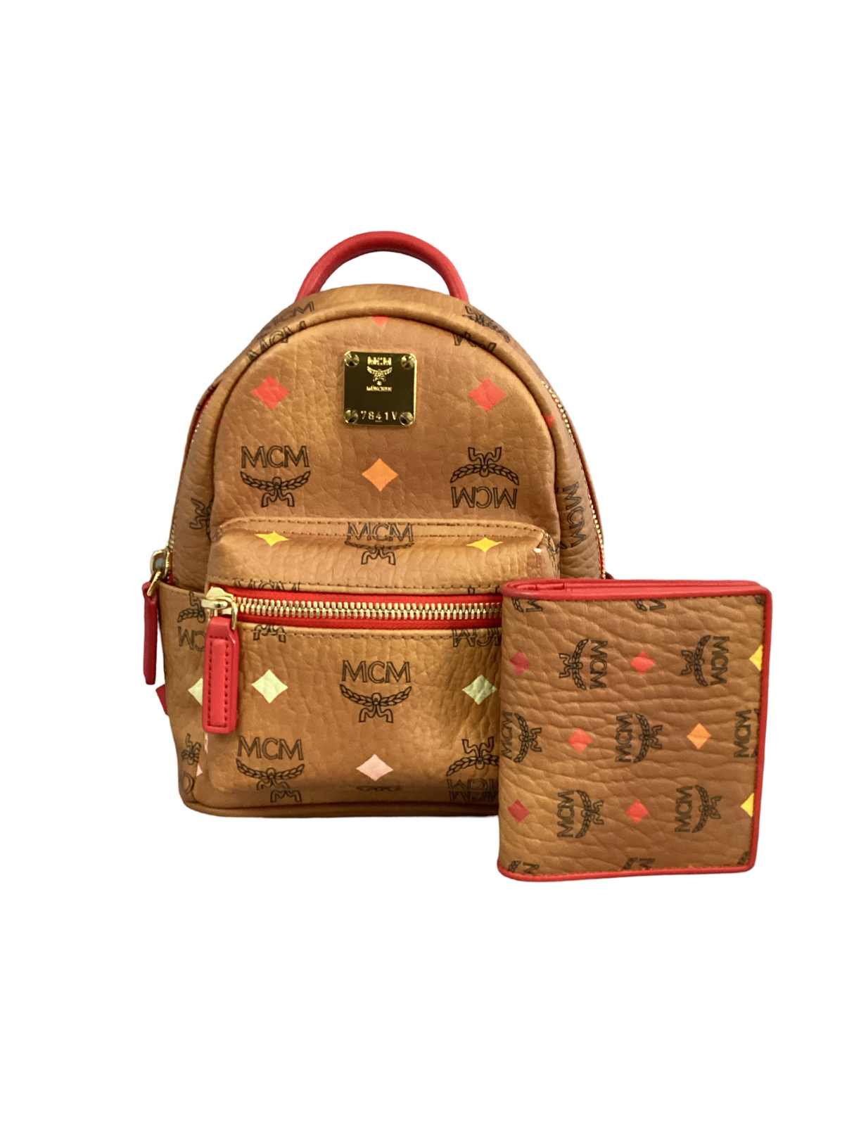 MCM-Skyoptic Visetos Mini Stark Bebe Boo Backpack with wallet set