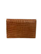 Saint Laurent (YSL) Tan Kate Crocodile Wallet on Chain