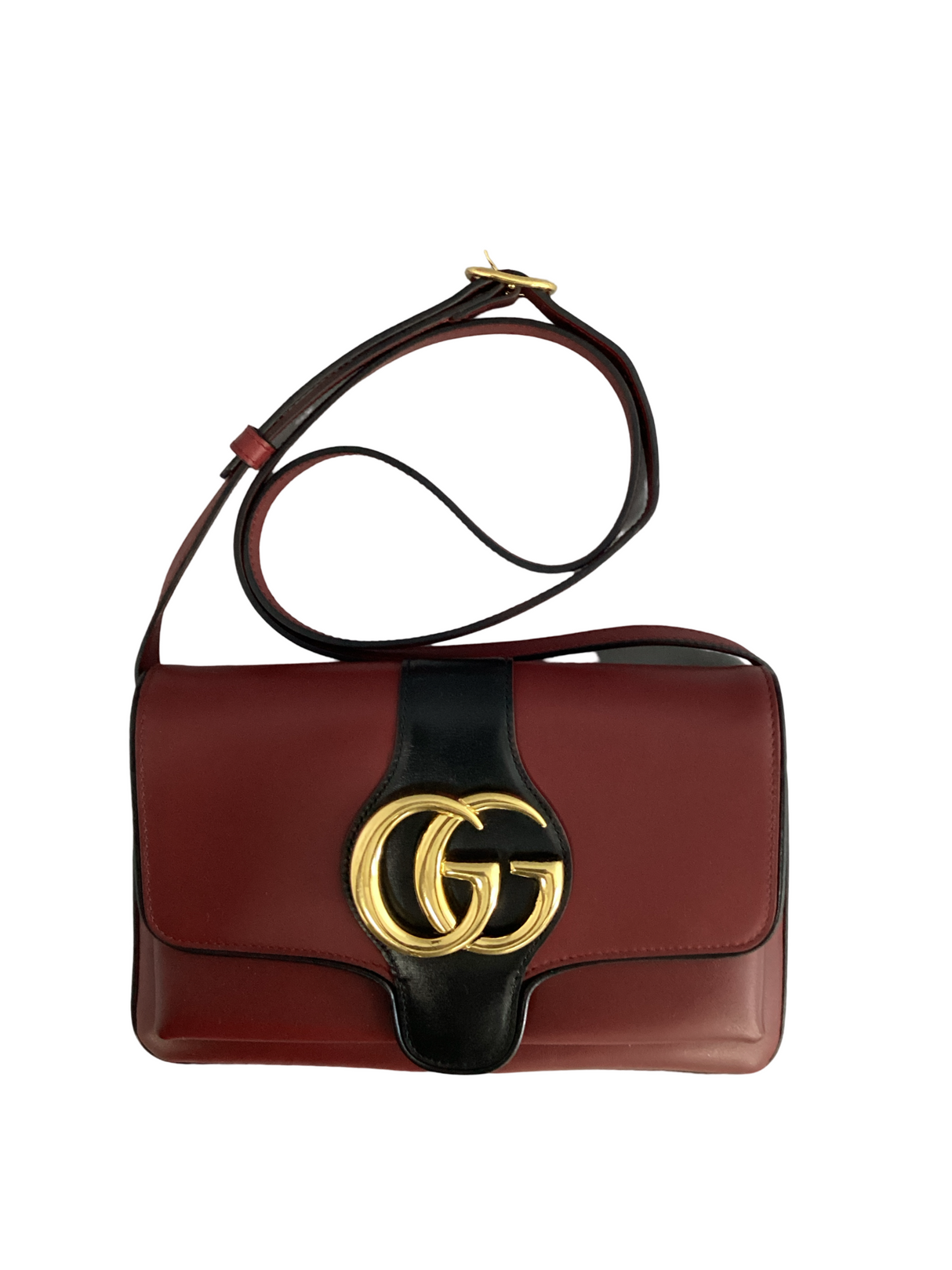 Gucci Maroon and Black Leather Arli Shoulder Bag