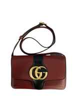 Gucci Maroon and Black Leather Arli Shoulder Bag