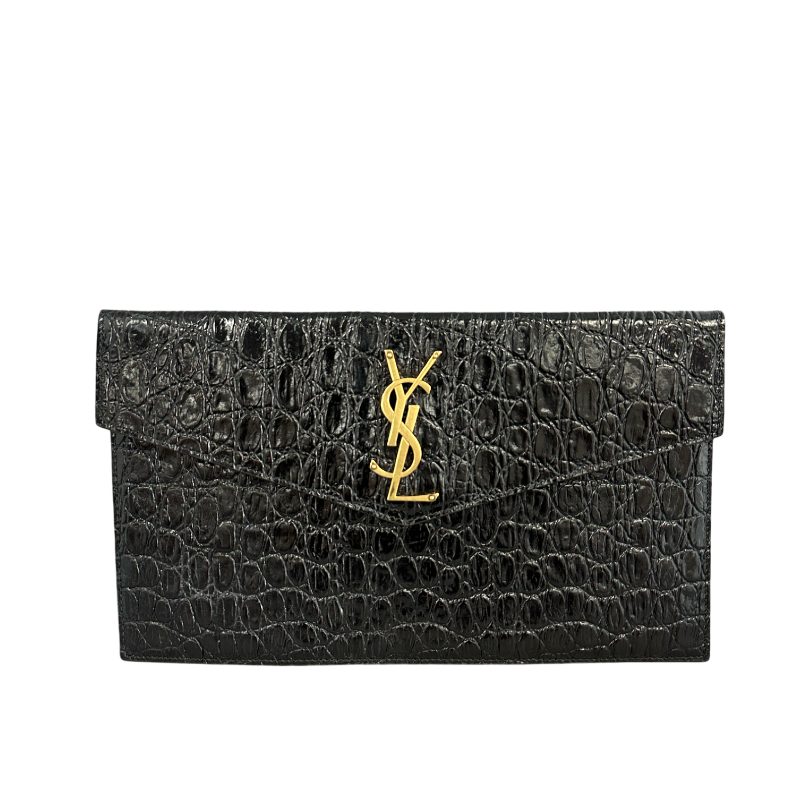 Yves Saint Laurent (YSL) Uptown Cocco Babilas Nero Pouch