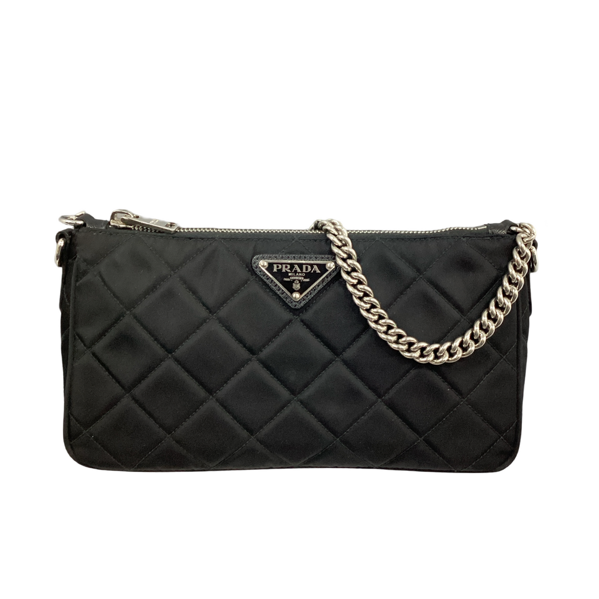 Prada Black Nylon Tessuto Impuntu Quilted Shoulder Bag