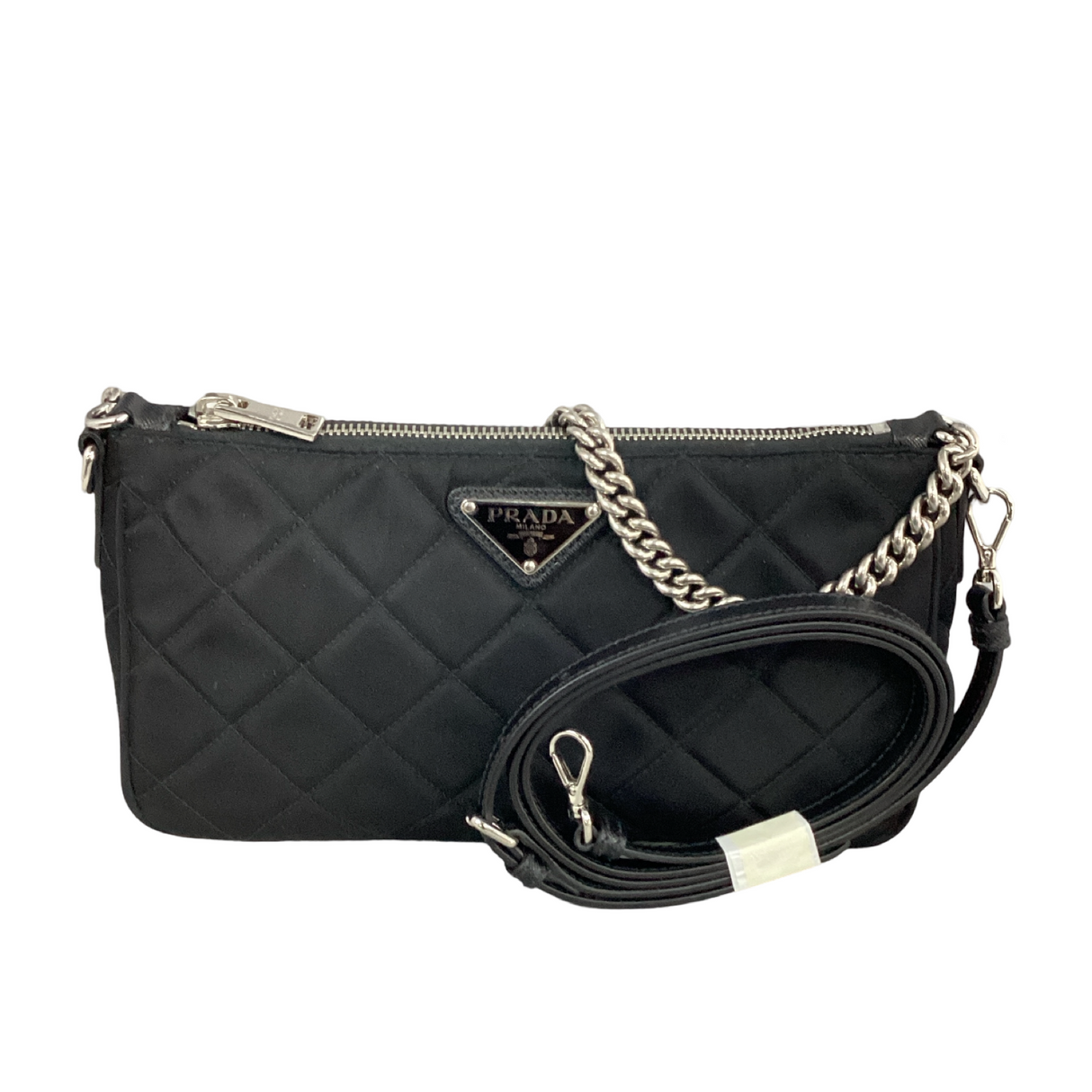 Prada Black Nylon Tessuto Impuntu Quilted Shoulder Bag