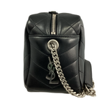 Yves Saint Laurent (YSL) Black Quilted Monogram LouLou Bowling Bag