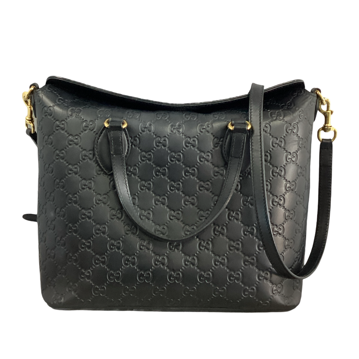 Gucci Guccissima Linea A Foldover Tote Black