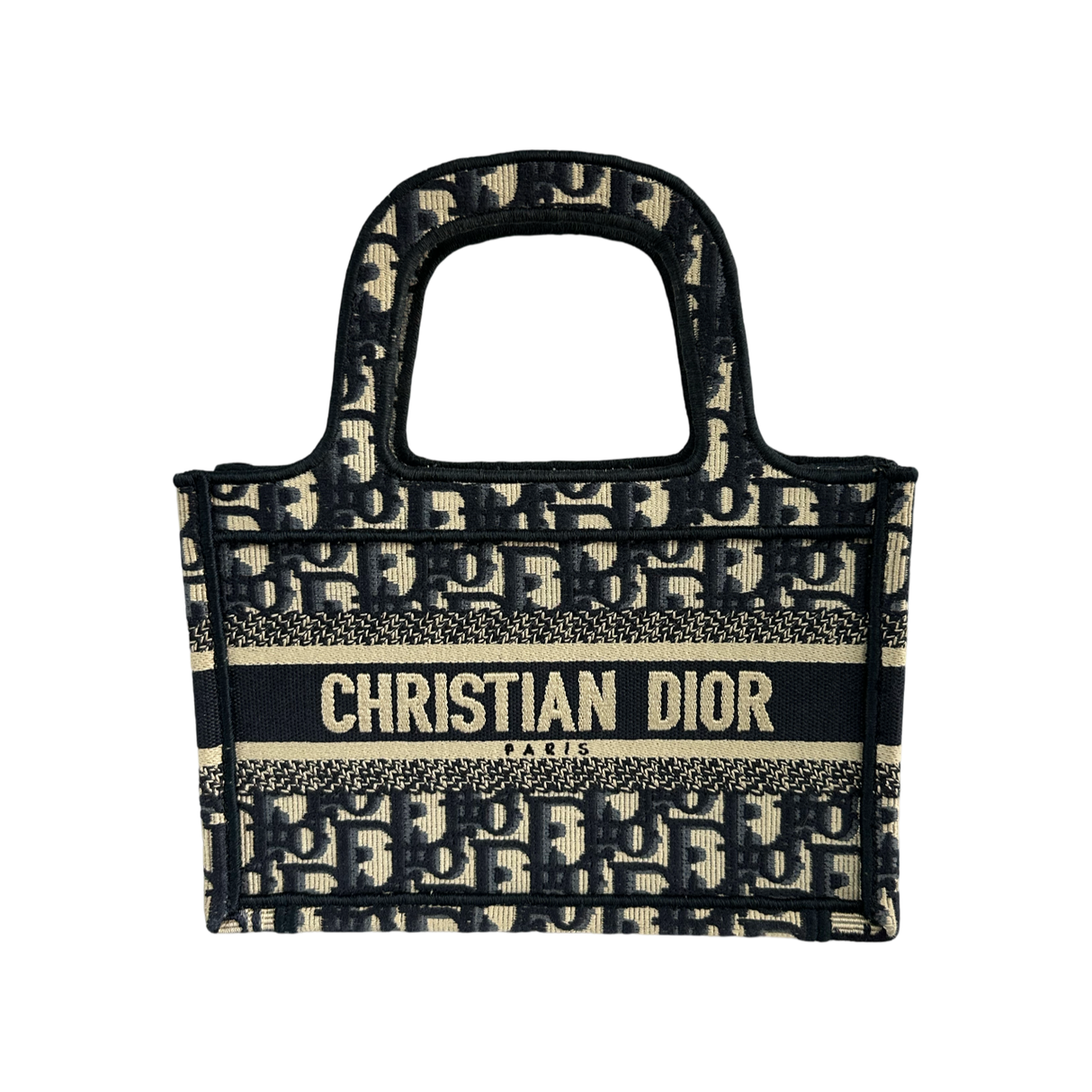 Christian Dior Mini Blue Oblique Embroidery Book Tote