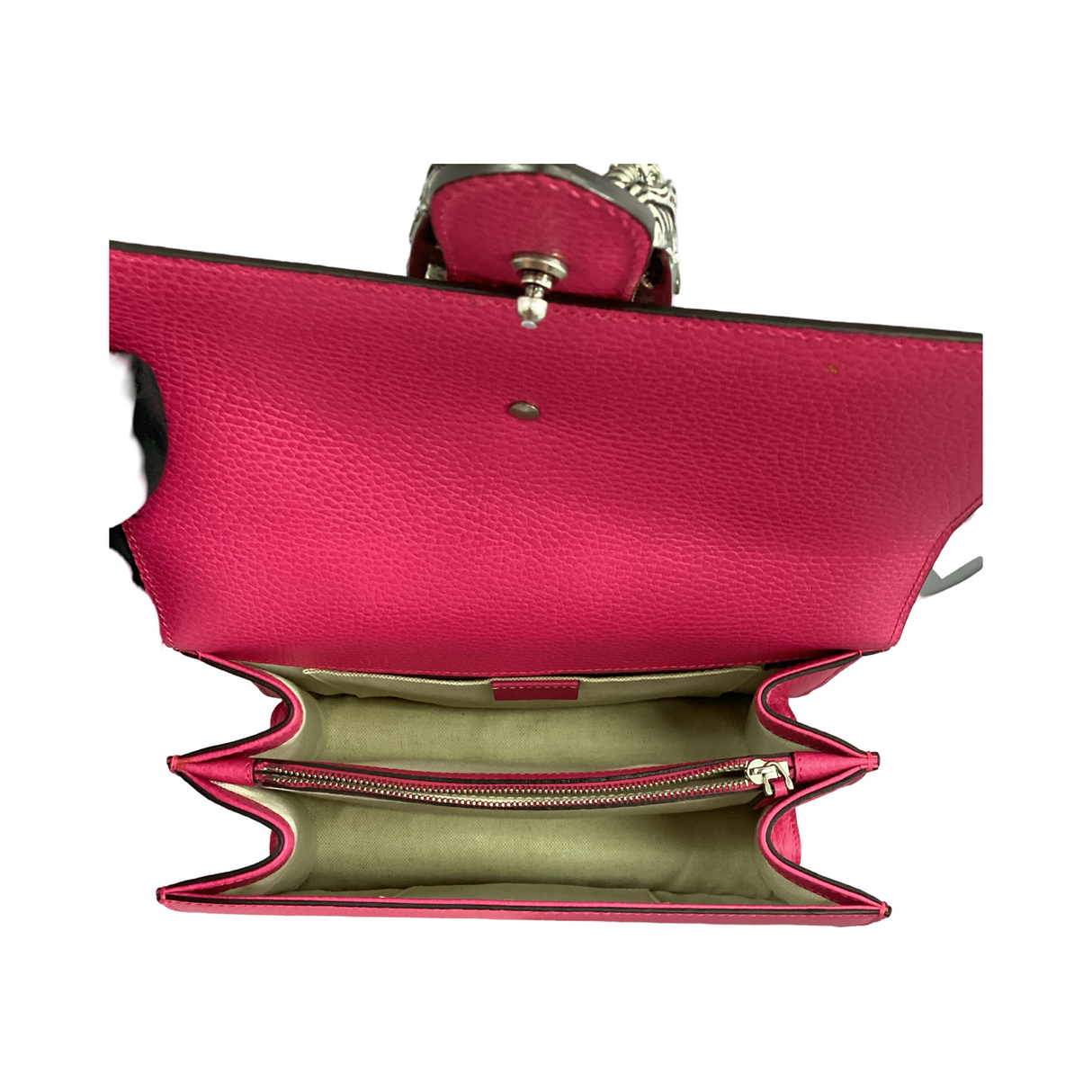 Gucci Pink Dollar Calfskin Crystal Web Med Dionysus Bamboo Top Handle