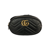 Gucci Black GG Marmont Matelasse Belt Bag