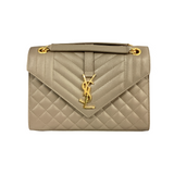 Yves Saint Laurent (YSL) Grain De Poudre Triquilt Medium Envelope Flap Bag