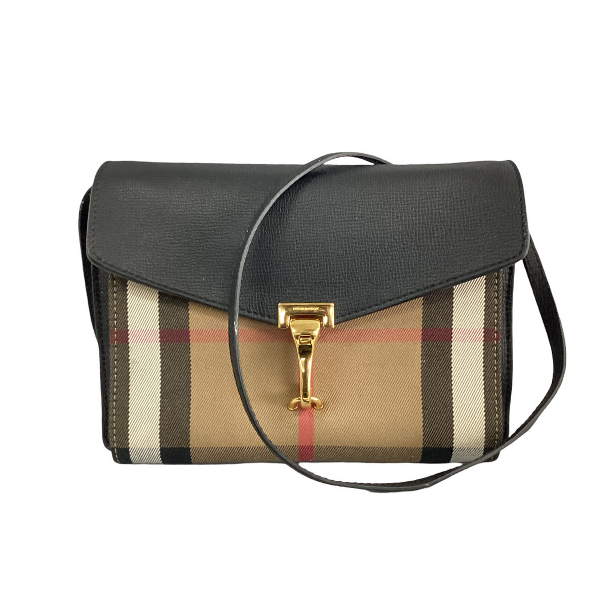 Burberry Black and Canvas Macken Small Crossbody