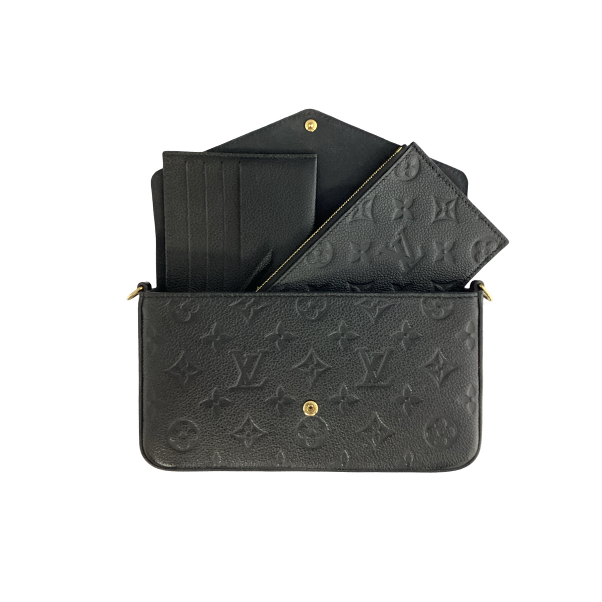 Louis Vuitton Felicie Pochette Black Monogram Empreinte Leather