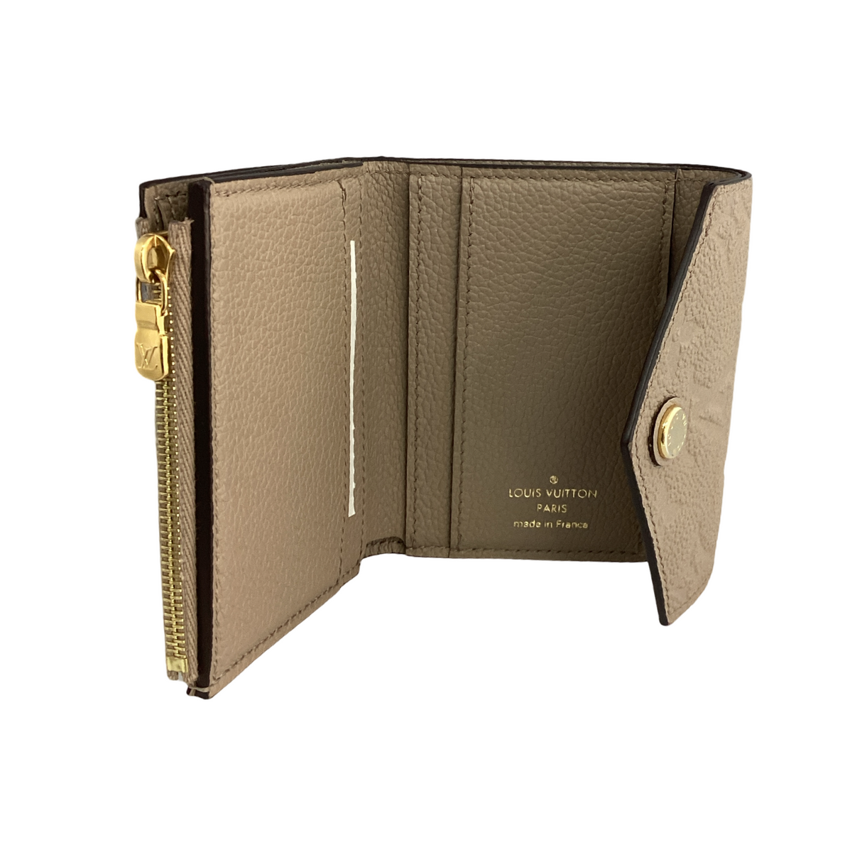 Louis Vuitton Turtledove Zoe Wallet Empreinte Leather