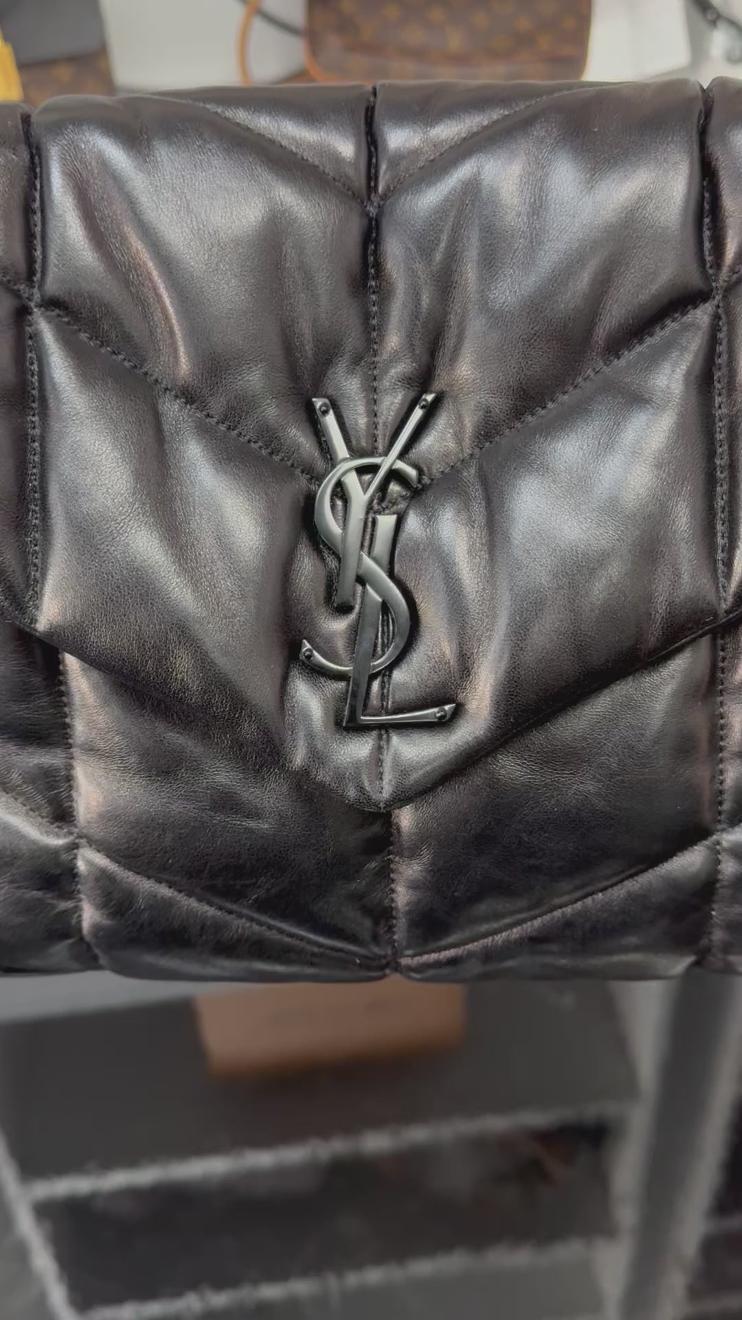 Yves Saint Laurent (YSL) Medium Loulou Puffer Monogram Chain Satchel